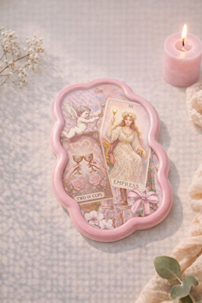 PELIUS Pink, Tarot Themed Decorative Cloud Plate, Stone Powder Jewelry Plate,...