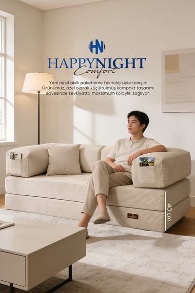 HAPPYNIGHT Jumbo Yüksek Aktivite Koltuğu | Oyun Koltuğu | Sünger Koltuk | Sin...