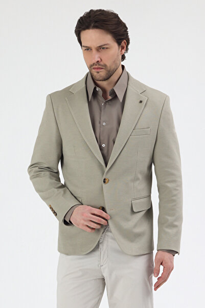 Frappoli Jachetă sport tip blazer pentru bărbați Pacune, bej, cu amestec de b...