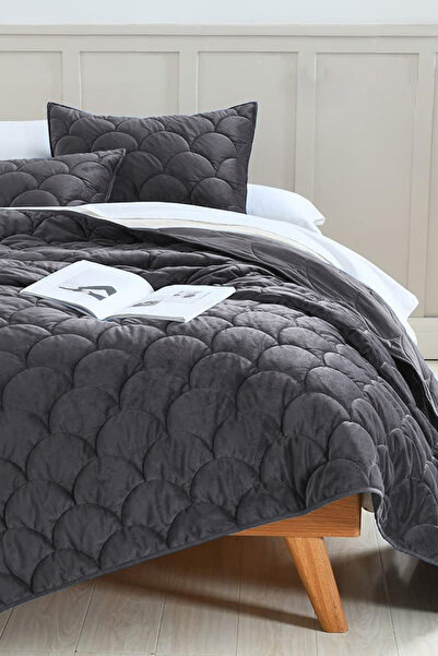 EvienHome Shane Velvet Bedspread Set Double 3 Piece Quilted Supersoft Soft Fi...