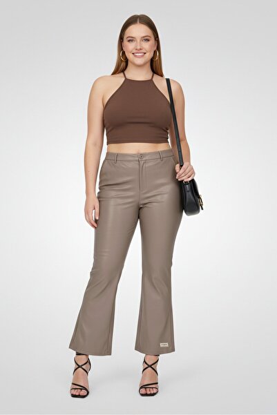 The Giving Movement Women Regular Fit Solid Straight Pants, Beige