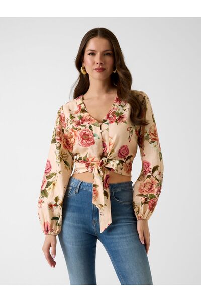 Guess LS SHIRLEY LINEN TOP