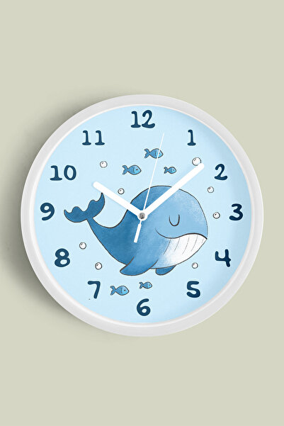 JHAAR Ceas de perete pentru camera copiilor cu balenă drăguță - 30 cm - Carca...