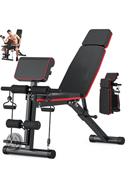 Verci Knight 10-in-1 Folding Multi-use Adjustable Weight Bench Adjustable Hea...