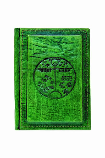 OZ CRAFT NOTE Hakiki Deri El Yapımı Defter - Şaman Davulu Figürlü