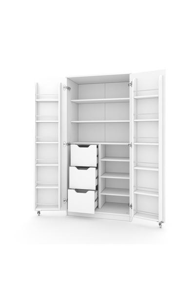 REYSA MOBİLYA MOLİNA KİLER DOLABI 3 ÇEKMECELİ 165 DERECE BEYAZ