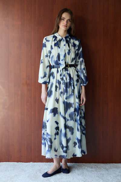 Melike Tatar Με σχέδιο Φόρεμα Ζώνη τεμαχίων 32-2726