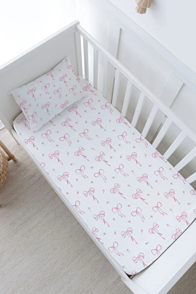 Tuğba Kuğu Anne Yanı Beşik Lastikli Çarşaf Seti - (55x95 cm) - Pureline Serie...