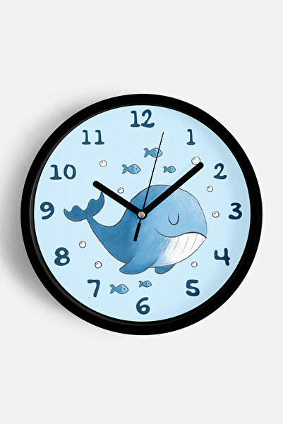 JHAAR Ceas de perete pentru camera copiilor cu balenă drăguță - 35cm - Carcas...