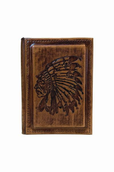 OZ CRAFT NOTE Hakiki Deri El Yapımı Defter - Kızılderili Figürlü