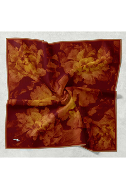 Bonjela Soft Scarf D2 Floral Pattern Burgundy Tile