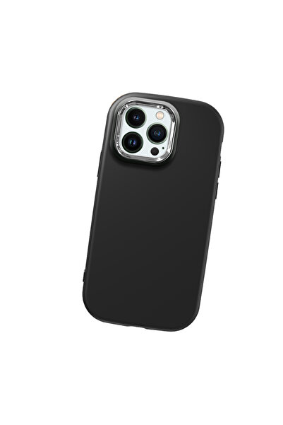 Hontinga حافظة هاتف من السيليكون الناعم باللون الأسود متوافقة مع كاميرا آيفون...