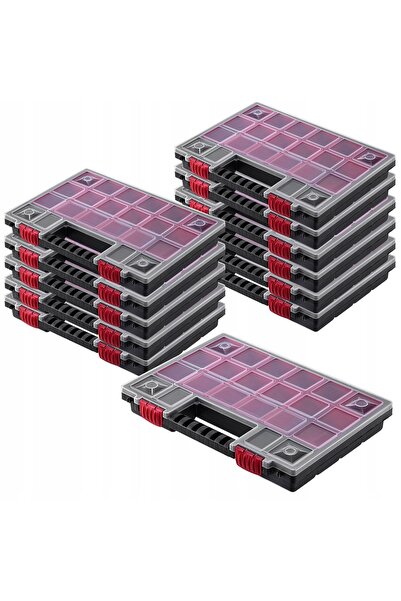 KADAX Organizator de atelier cu 18 sertare, set de 12 cutii de garaj