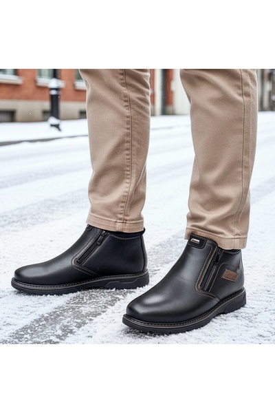 Modlet.ro Men's black boots with zipper MOD14160