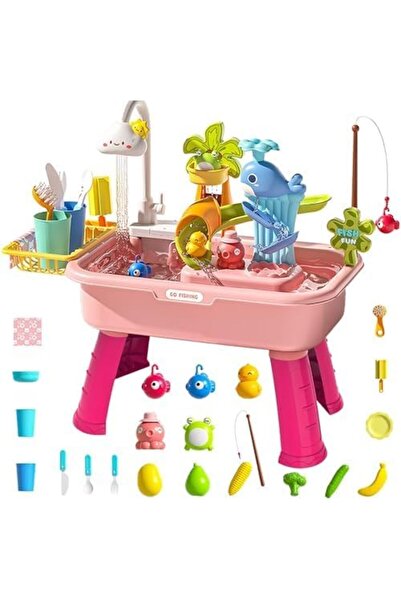 Arabest 4-in-1 Kids Water Play Table, Toddler Kitchen Sink Toy with Detachabl...