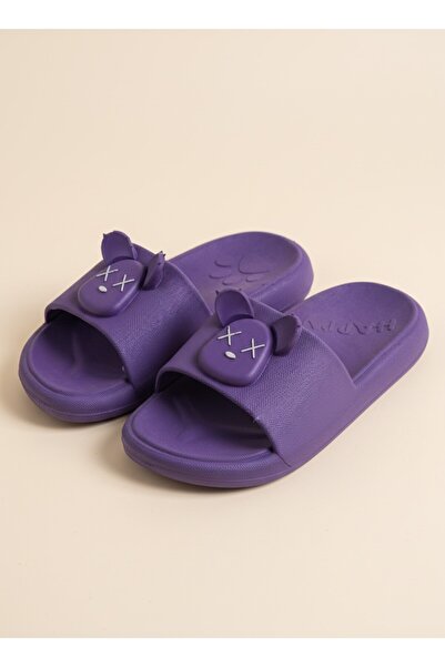 Xilway Lila Erkek/Kız Çocuk Kaydırmaz Taban Hayvan Figürlü Günlük Rahat Yazlı...