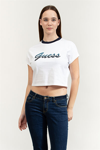 Guess Γυναικείο μπλουζάκι Jersey με κανονική εφαρμογή και λαιμόκοψη ποδηλάτου...