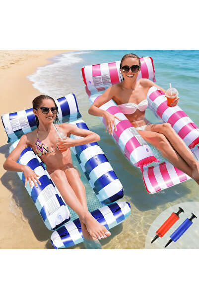 Generic عبوة من قطعتين: عوامات مسبح 4 في 1 للبالغين، أرجوحة مائية قابلة للنفخ...