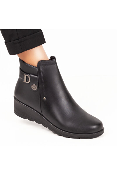 Modlet.ro Women's black platform boots with zipper MOD07083