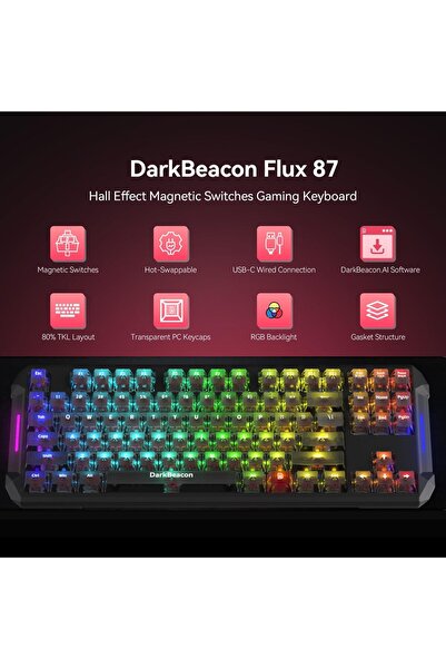 DarkBeacon لوحة مفاتيح ألعاب ميكانيكية قابلة للتبديل السريع مع مفاتيح مغناطيس...
