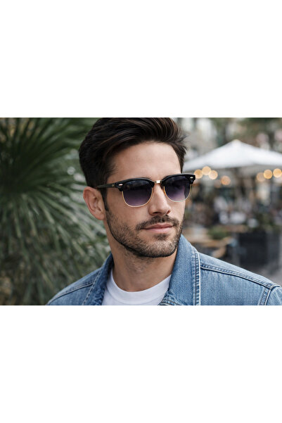 Révano Premium Retro Half-Rim Sunglasses for Men | UV Protection | Lightweigh...