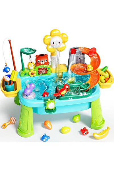 Arabest Deluxe Kids Water Play Table, 360° Electric Sink Toy with Floating Fi...