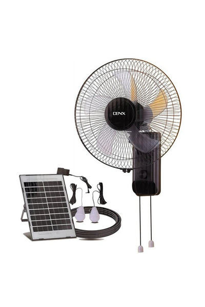 Generic مروحة جدارية تعمل بالطاقة الشمسية من دينكس بجهد 12 فولت مع إضاءة LED ...