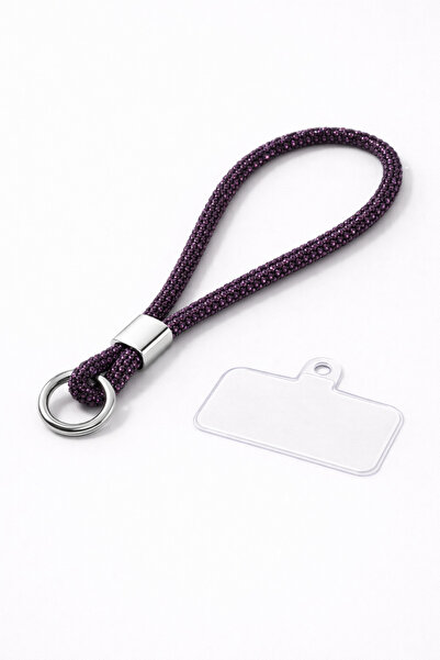 Case collection مرصّع بالأحجار حزام هاتف لامع فاخر وبراق، حزام معصم صغير للاس...