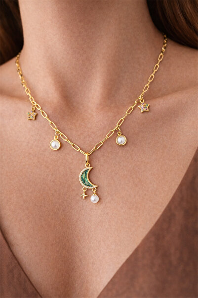 Brandsmiths Crescent and Star Detailed Necklace