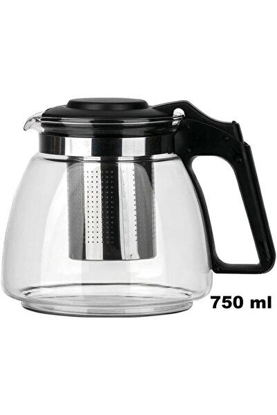 OEM Ceainic din sticlă rezistent la căldură, 750 ml, cu infuzor și capac, tra...