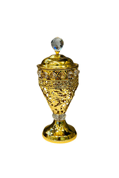 NAJM AL OUD -Luxury Golden Crystal Bakhoor Burner – Decorative Incense Holder
