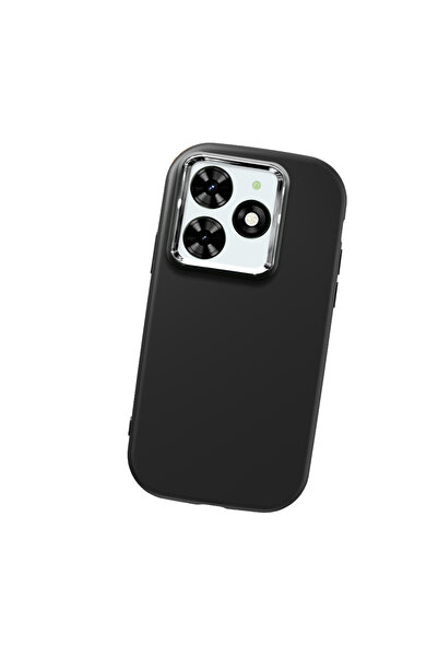 Hontinga حافظة هاتف من السيليكون الناعم باللون الأسود متوافقة مع كاميرا تكنو ...