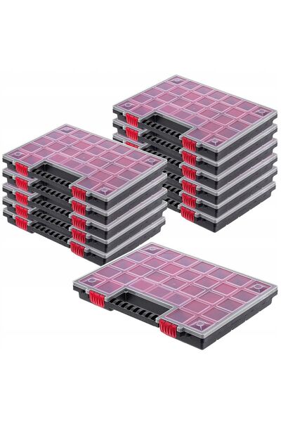 KADAX Organizator de atelier cu 21 de sertare, set de 12 cutii de garaj