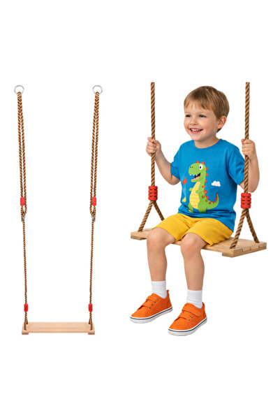 zola Leagan din lemn pentru copii, franghii reglabile 100, 170 cm, greutate m...