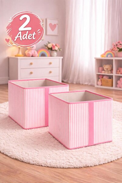 BEST CONCEPT 2 ADET Pembe Çizgili Dolap İçi Çamaşır Oyuncak Düzenleyici Katla...