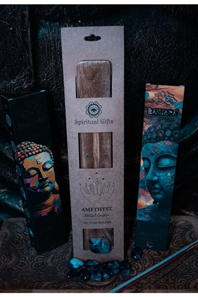 Namaruna Suport pentru bețișoare parfumate din lemn - Ametist