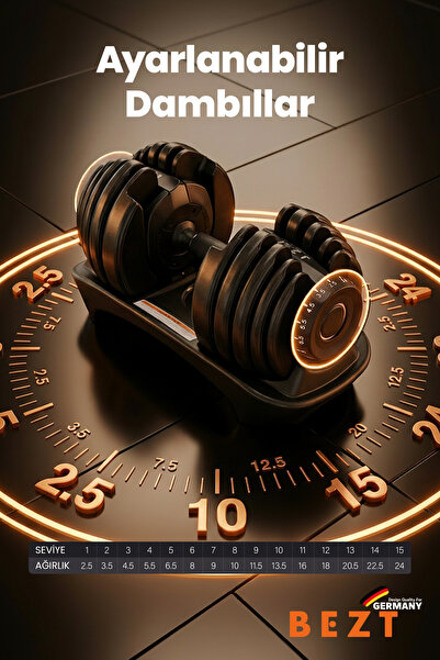 Bezt Sports Ayarlanabilir Dambıl Seti – Çok Fonksiyonlu Fitness Ağırlık Seti ...