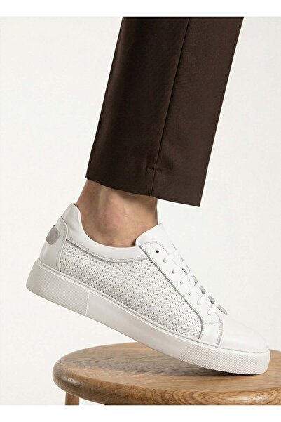 Shoetyle - Genuine Leather White Color Men's Sneakers - 250-1300