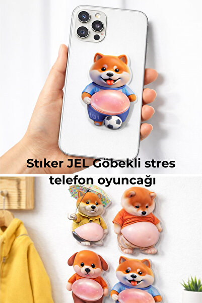 Pofika Yeni Trend Telefon Stıcker Jel Göbekli Köpek Stres Oyuncağı 1 Adet