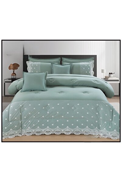 Sweet Dreams Decoration مفرش نفرين صيفي ساده دنتيل خامة مكروفايبر يتكون من 8ق...