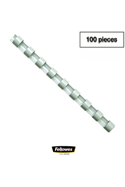 Fellowes Set 100 spire inele plastic 16 mm alb pentru legat documente A4 pana...