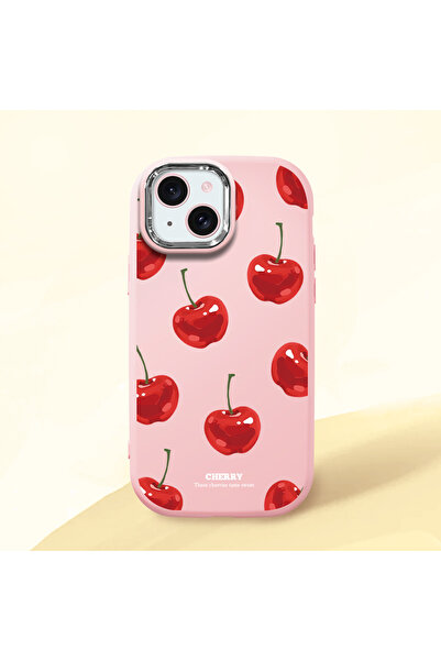 ucuc حافظة سيليكون وردية متوافقة مع هاتف iPhone 15 مع حماية للكاميرا ماصّ للص...