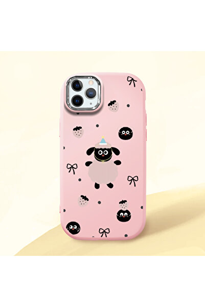 ucuc حافظة سيليكون وردية متوافقة مع هاتف iPhone 11 Pro Max مزودة بحماية للكام...