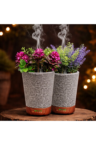 MODALITE Difuzor aromaterapie tip ghiveci 3 in 1, Umidificator Aer, Lumina LE...