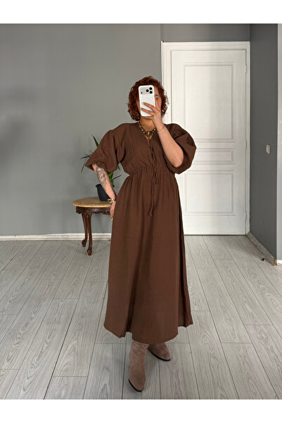 Bak'ap Premium 100% pamuk balon haljina od muslinske tkanine sa dugim rukavima