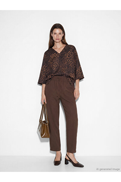 LC Waikiki Sparkling Choices from Shining Store Women's Trousers with Waist Cord