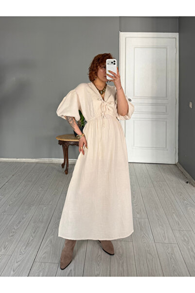 Bak'ap Premium 100% pamuk balon haljina od muslinske tkanine sa dugim rukavima