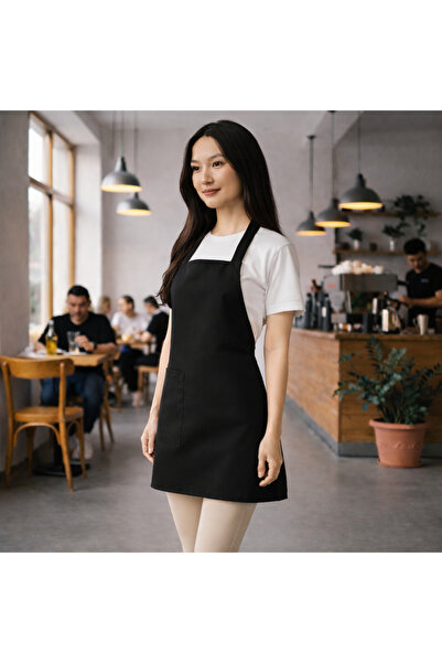 Dinçer Atakan İş Elbiseleri Chefpro Apron with Straps - Black – Chef / Barist...