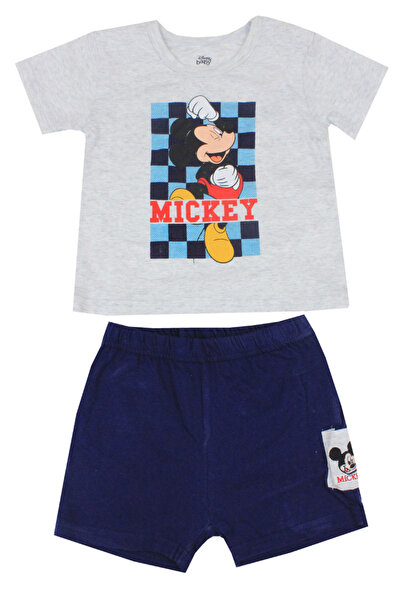 Mickey Mouse Set pentru bebeluși, 2 piese, Mickey Mouse, gri cu bleumarin