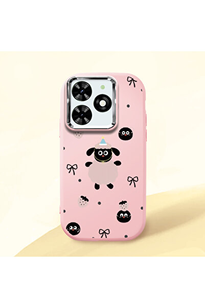 ucuc حافظة سيليكون وردية متوافقة مع هاتف Infinix Smart 8/8 Pro مزودة بـ ماصّ ...